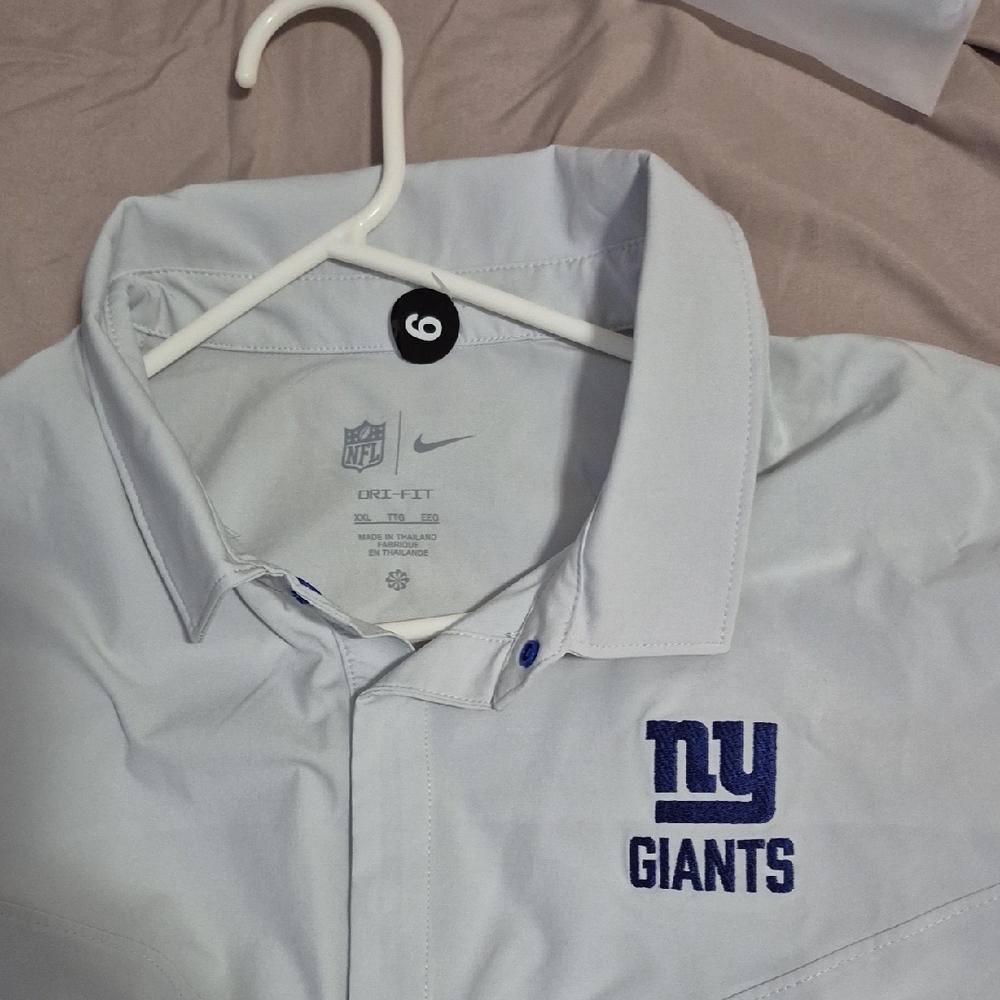 Nike Light Gray Polo with Blue NY Giants Logo
